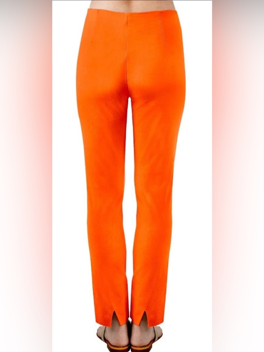 Gretchen Scott Gripeless Pull on Pants Ankle Straight Leg Orange Tangerine Large - Picture 3 of 8